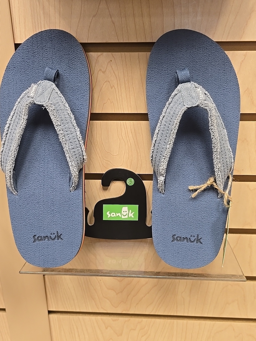 Sanuk Kids' Blue Flip Flops